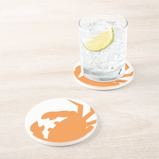 Seesegel-Untersetzer - orange Krabbe Sandstein Untersetzer (Seite)