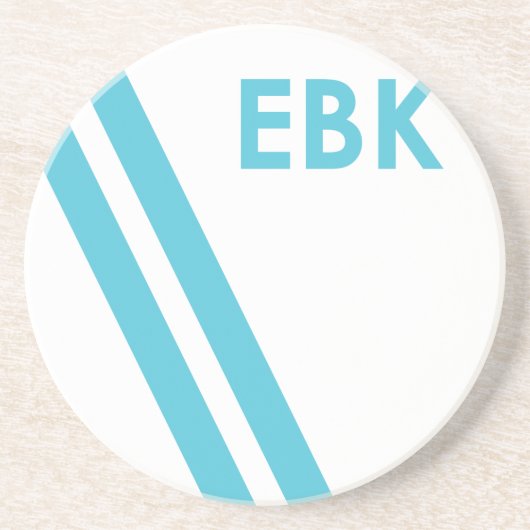 Seesegel-Untersetzer - Türkis-Streifen Untersetzer (Vorne)