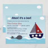 SeeSegelboot-Baby-Babyparty-Einladung Einladung (Vorne/Hinten)