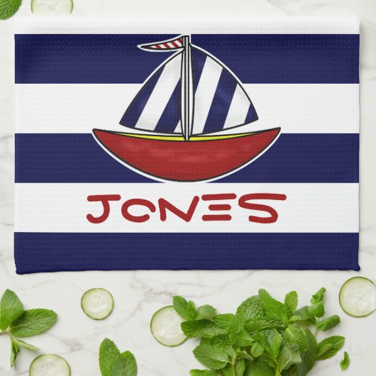 SeeSegelboot-Geschirrtuch Geschirrtuch (Gefaltet)