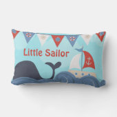 Seesegelboot-Strand-Ozean-Wal-Kinderzimmer Lendenkissen (Rückseite)
