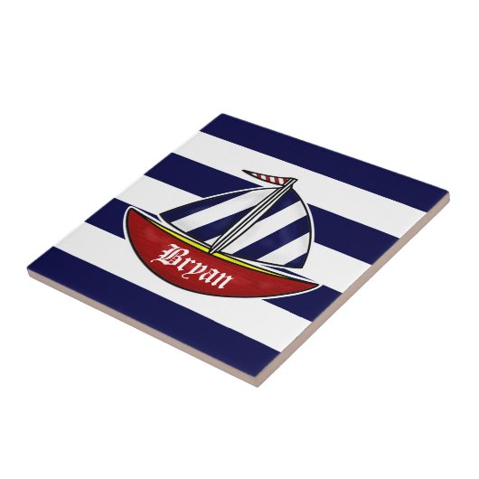 SeeSegelboot-Wand-Fliese Fliese (Seite)