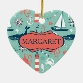 SeeSegelboote und Wale Keramik Ornament