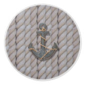 Seeseilschiff und -anker des rustikalen keramikknauf (Vorderseite)