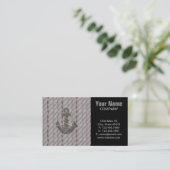 Seeseilschiff und -anker des rustikalen visitenkarte (Stehend Vorderseite)