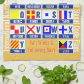 Seesignal-Code-Flaggen Geschirrtuch (Gefaltet)