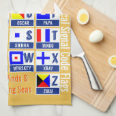 Seesignal-Code-Flaggen Geschirrtuch (Viertel Falte)