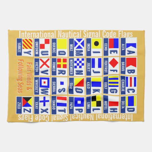 Seesignal-Code-Flaggen Geschirrtuch (Horizontal)