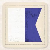 Seesignal-Flagge des buchstabe-"A" Rechteckiger Pappuntersetzer (Vorderseite)