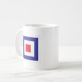 Seesignal-Flagge des buchstabe-"W" Kaffeetasse (Vorderseite Links)