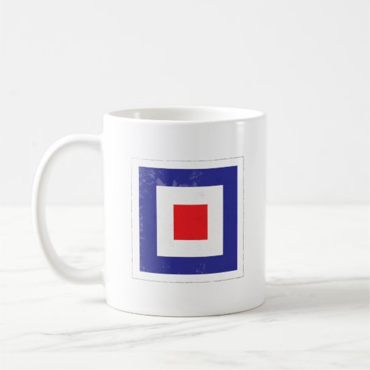 Seesignal-Flagge des buchstabe-"W" Kaffeetasse (Links)