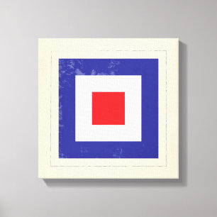 Seesignal-Flagge des buchstabe-"W" Leinwanddruck