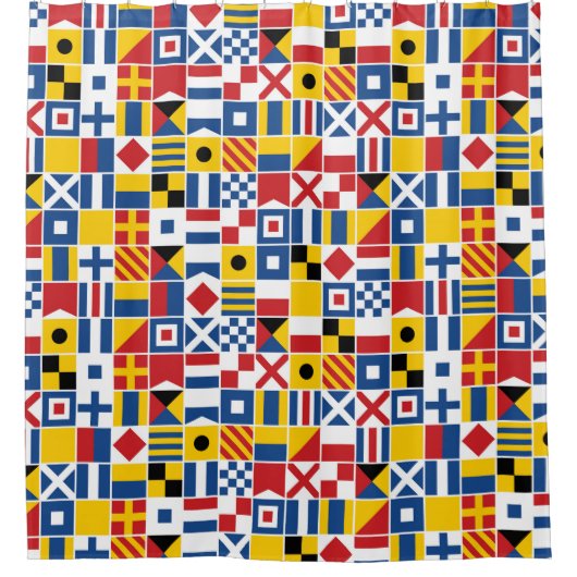 Seesignal-Flaggen-Muster Duschvorhang (Vorderseite)