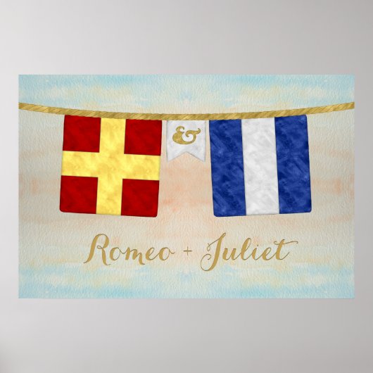 Seesignalflaggen für einfarbige Paare Poster (Vorne)