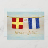 Seesignalflaggen für einfarbige Paare Postkarte (Vorne/Hinten)