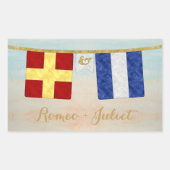 Seesignalflaggen für einfarbige Paare Rechteckiger Aufkleber (Vorderseite)