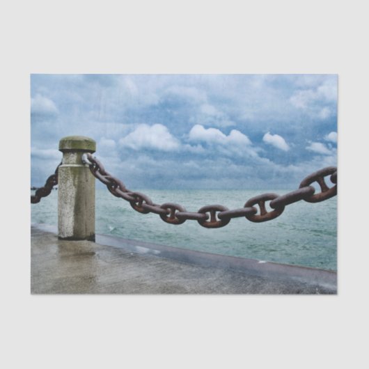 Seesommer-Strand-Fronten-Blau Seidenpapier (Vorderseite)