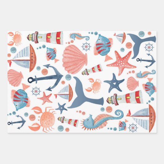 Seespinne Seebarnelen Geschenkpapier Set (Vorderseite)