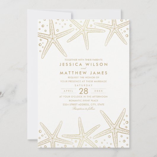 Seestarfish-eleganter Einladung (Vorderseite)