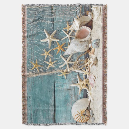 Seestarfish-und Fischer-Netz Decke (Vorderseite Vertikal)