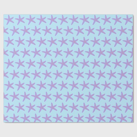 Seestars Ocean Pattern Lila Geschenk Geschenkpapier (Flach)