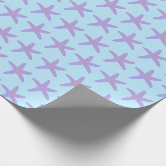 Seestars Ocean Pattern Lila Geschenk Geschenkpapier (Ecke)