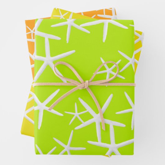 Seestars Pattern Lemon Limon Orange Wrapping Paper Geschenkpapier Set (Beispiel)