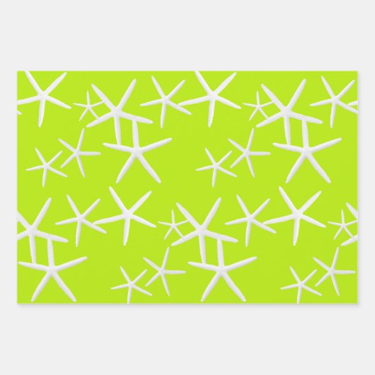 Seestars Pattern Lemon Limon Orange Wrapping Paper Geschenkpapier Set (Vorderseite)