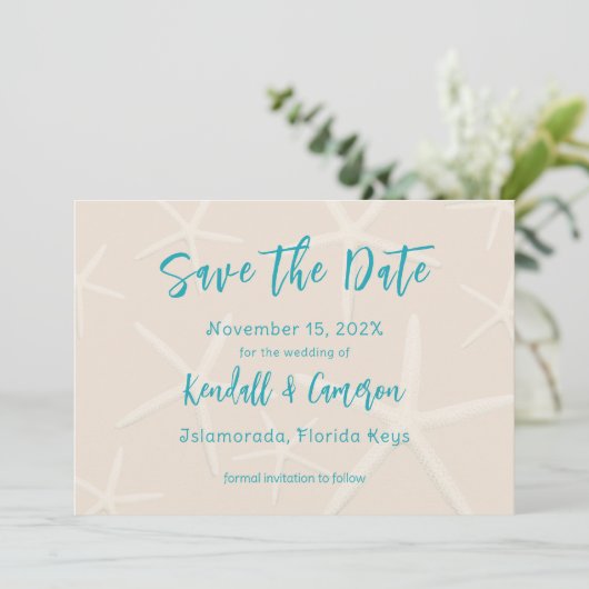 Seestars Starfish retten Daten Einladung (Stehend Vorderseite)