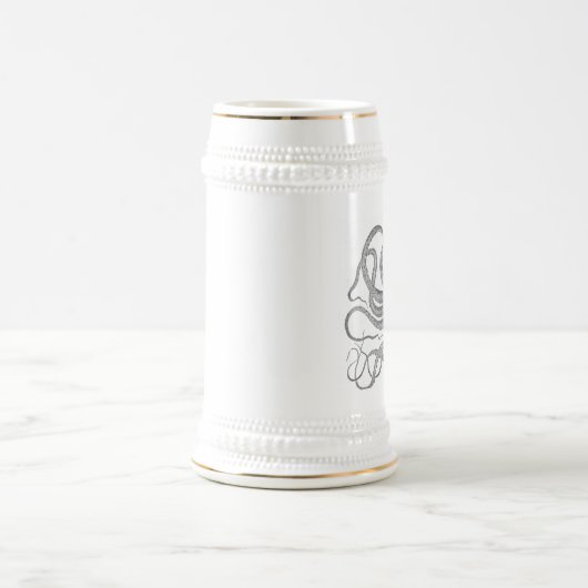 Seesteampunk Krake Vintager zeichnender Stein Bierglas (Mittel)