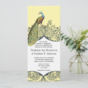 Seestelle und Mustard Peacock Love Bird Pattern We Einladung