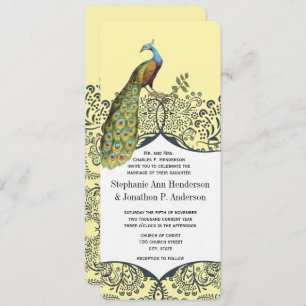 Seestelle und Mustard Peacock Love Bird Pattern We Einladung