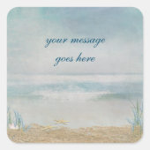 Seestern am Meer Quadratischer Aufkleber (Vorderseite)