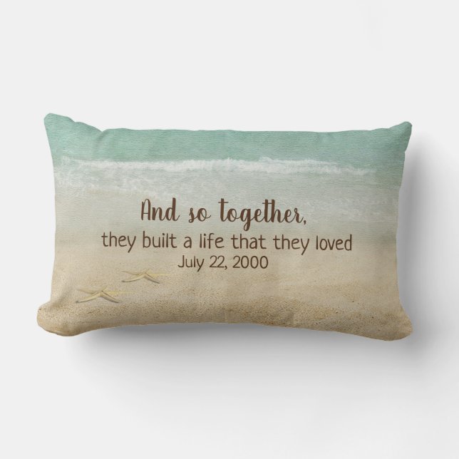 Seestern am Strand Aquarell Lendenkissen (Vorderseite)