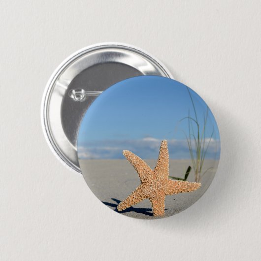 Seestern am Strand Button (Vorne & Hinten)