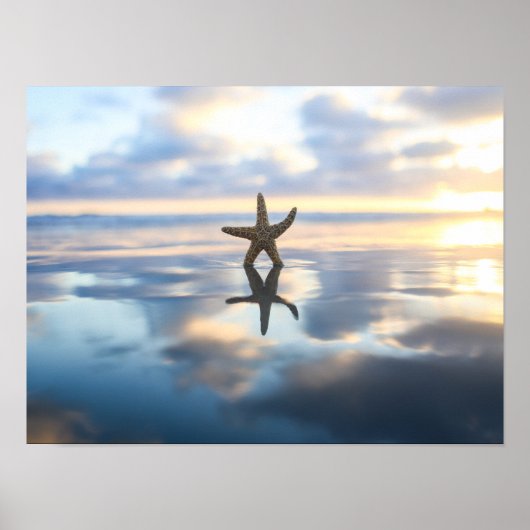 Seestern am Strand Foto Poster Druck (Vorne)