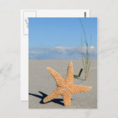 Seestern am Strand Postkarte (Vorne/Hinten)