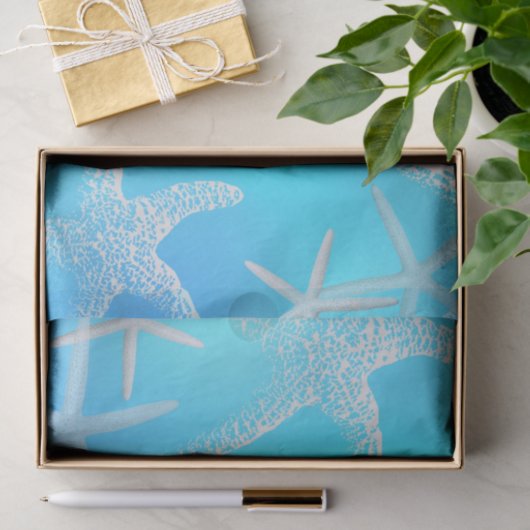 Seestern Aqua Blau Seidenpapier (Geschenk)