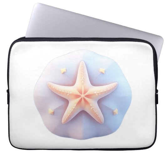 Seestern auf einem einzigartig geformten Stein Laptopschutzhülle (Vorderseite)