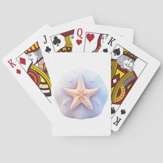 Seestern auf einem einzigartig geformten Stein Spielkarten (Rückseite)
