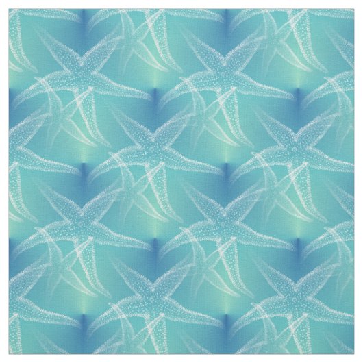 Seestern Blau Aqua Strand Stoff (Muster)