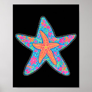 Seestern-Blume tropischer Strand Hawaii Sommer Poster