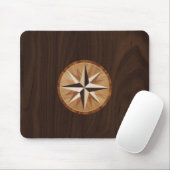 Seestern-dunkler hölzerner Marketerie-Blick Mousepad (Mit Mouse)