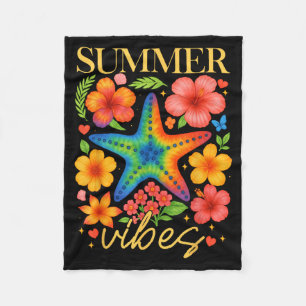 Seestern Hibiskus Boho-Blume Hawaii Sommer Stimmun Fleecedecke