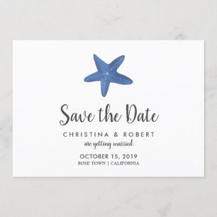 Seestern   Hochzeit am Meer - Save The Date Einladung