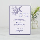 Seestern-Hochzeit Einladung (Stehend Vorderseite)