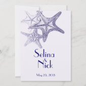 Seestern-Hochzeit Einladung (Rückseite)