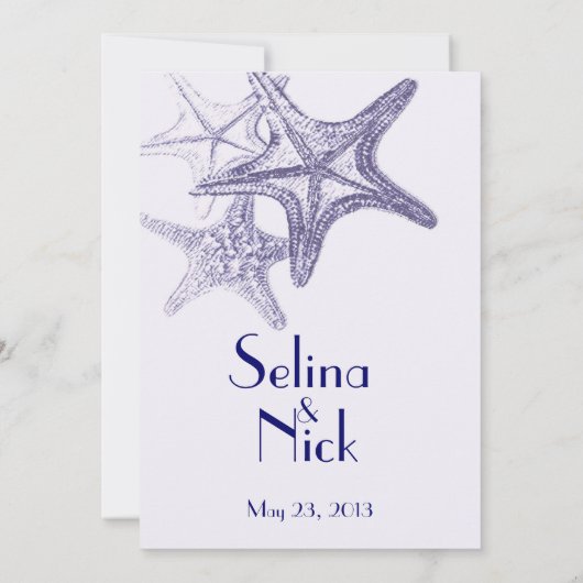 Seestern-Hochzeit Einladung (Rückseite)