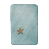 Seestern im Sand, Sternfische, blau-grün Badematte (Vorderseite Vertikal)