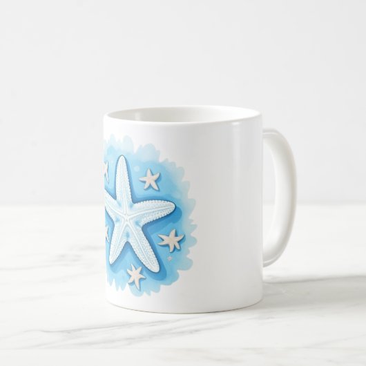 Seestern in Blau Kaffeetasse (VorderseiteRechts)